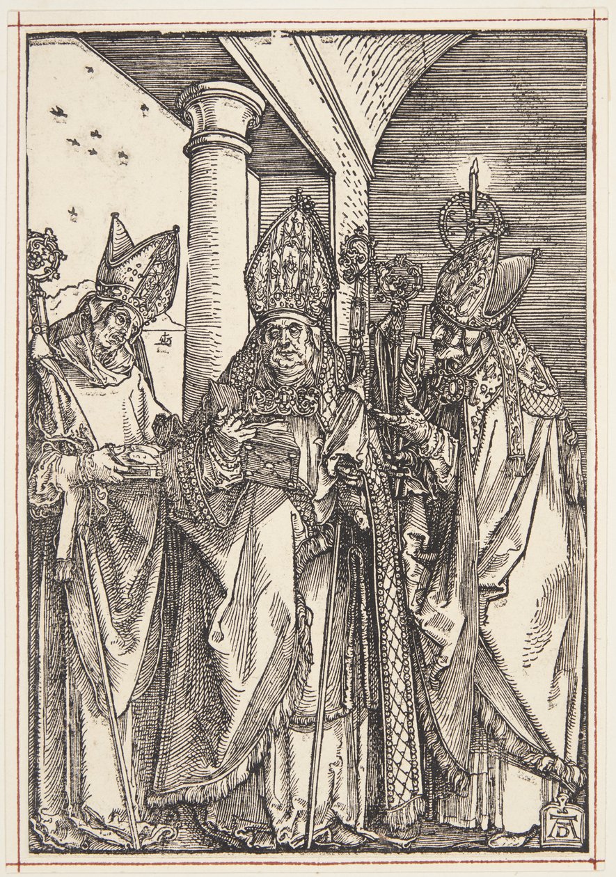 Sts. Nicholas, Ulrich ja Erasmus tekijältä Albrecht Dürer