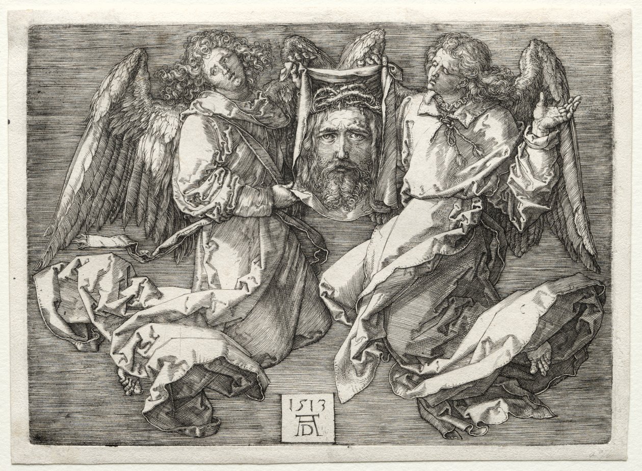 Sudarium Esittelee Two Angels tekijältä Albrecht Dürer