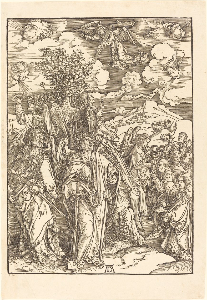 Neljä enkeliä pitelemässä tuulia tekijältä Albrecht Dürer