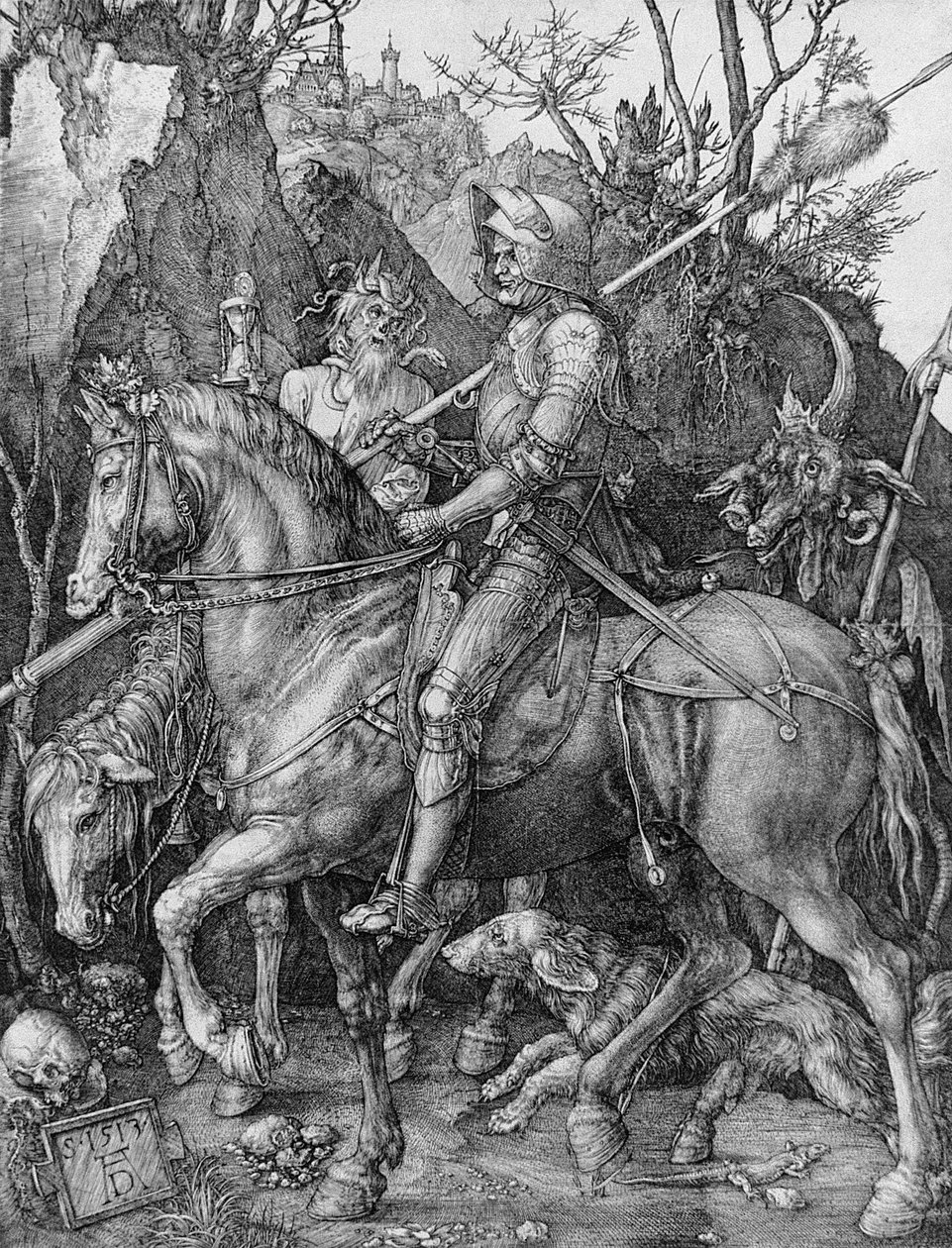 Ritari, kuolema ja paholainen, 1513 tekijältä Albrecht Dürer