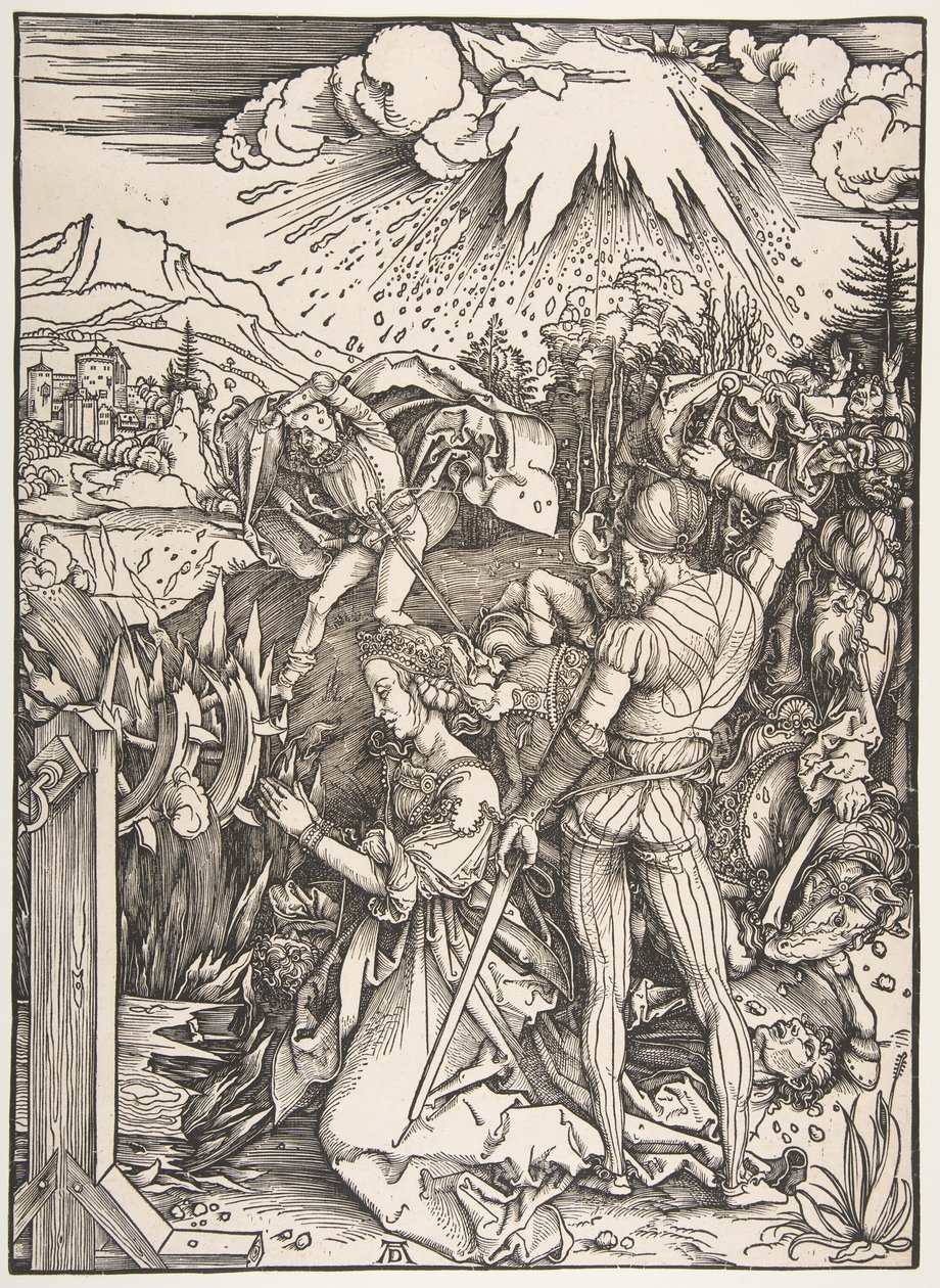 Pyhän Katariinan marttyyrikuolema.n.d. tekijältä Albrecht Dürer