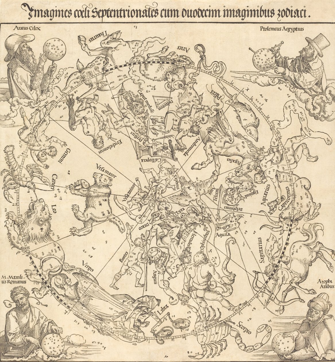 Pohjoinen taivaanpuolisko, 1515. tekijältä Albrecht Dürer