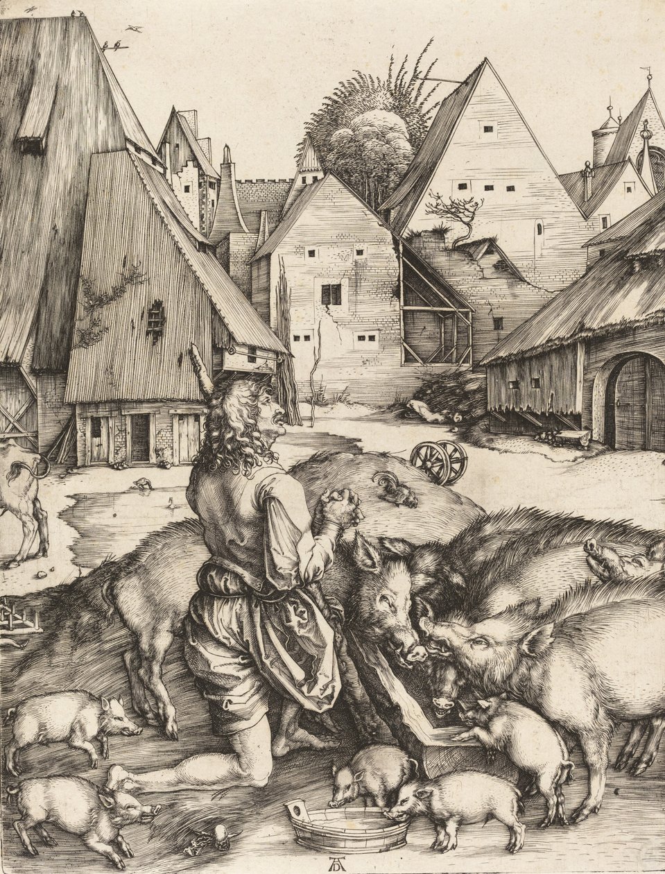 Tuhlaajapoika, n. 1496. tekijältä Albrecht Dürer