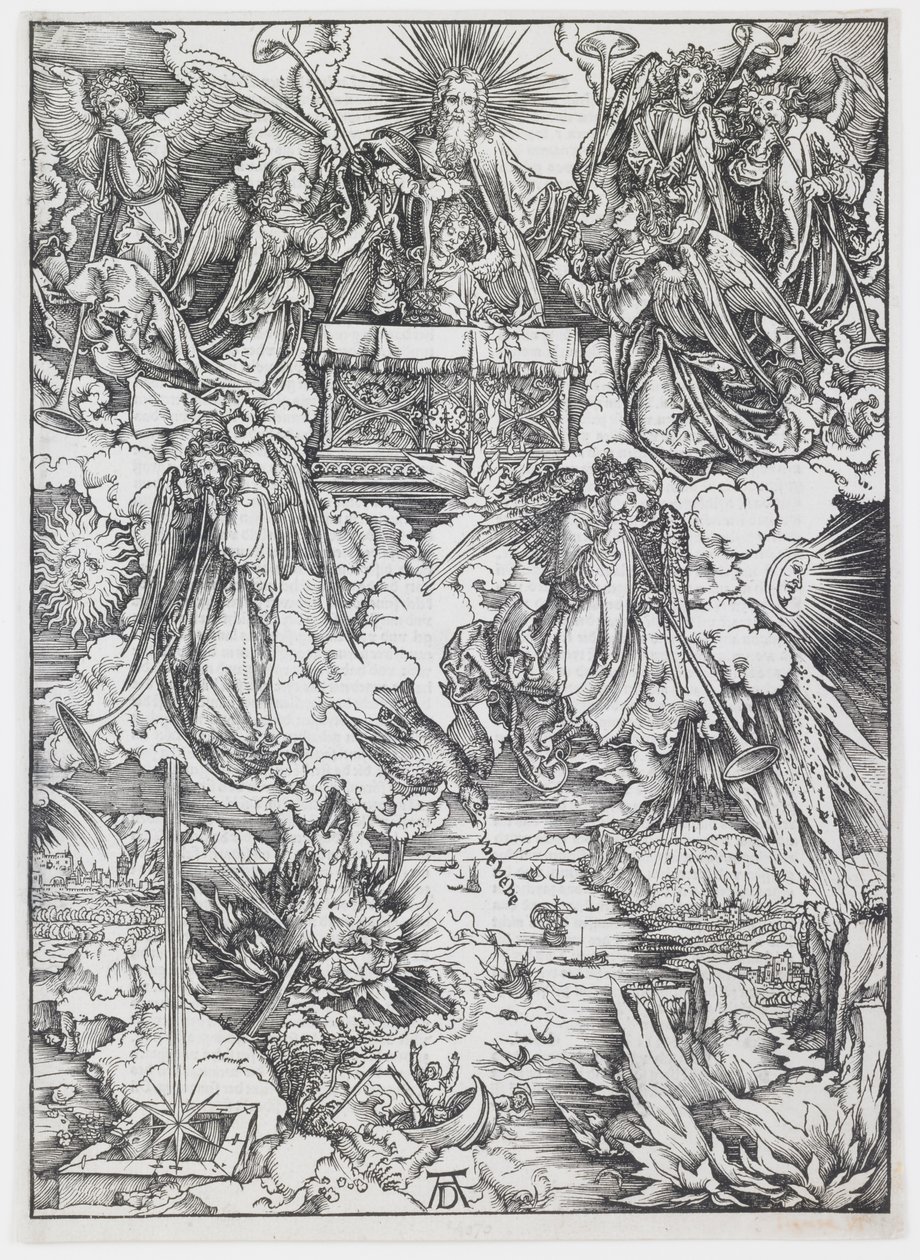Seitsemän trumpettia, "The Apocalypse" tekijältä Albrecht Dürer