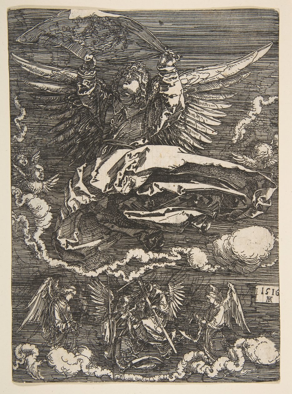 Yhden enkelin hallussa oleva sudarium, 1516. tekijältä Albrecht Dürer