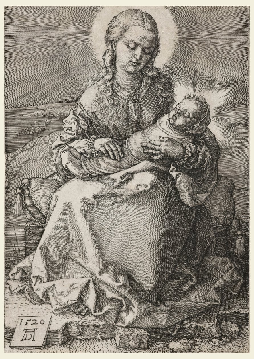 Neitsyt ja lapsi kapaloissa tekijältä Albrecht Dürer
