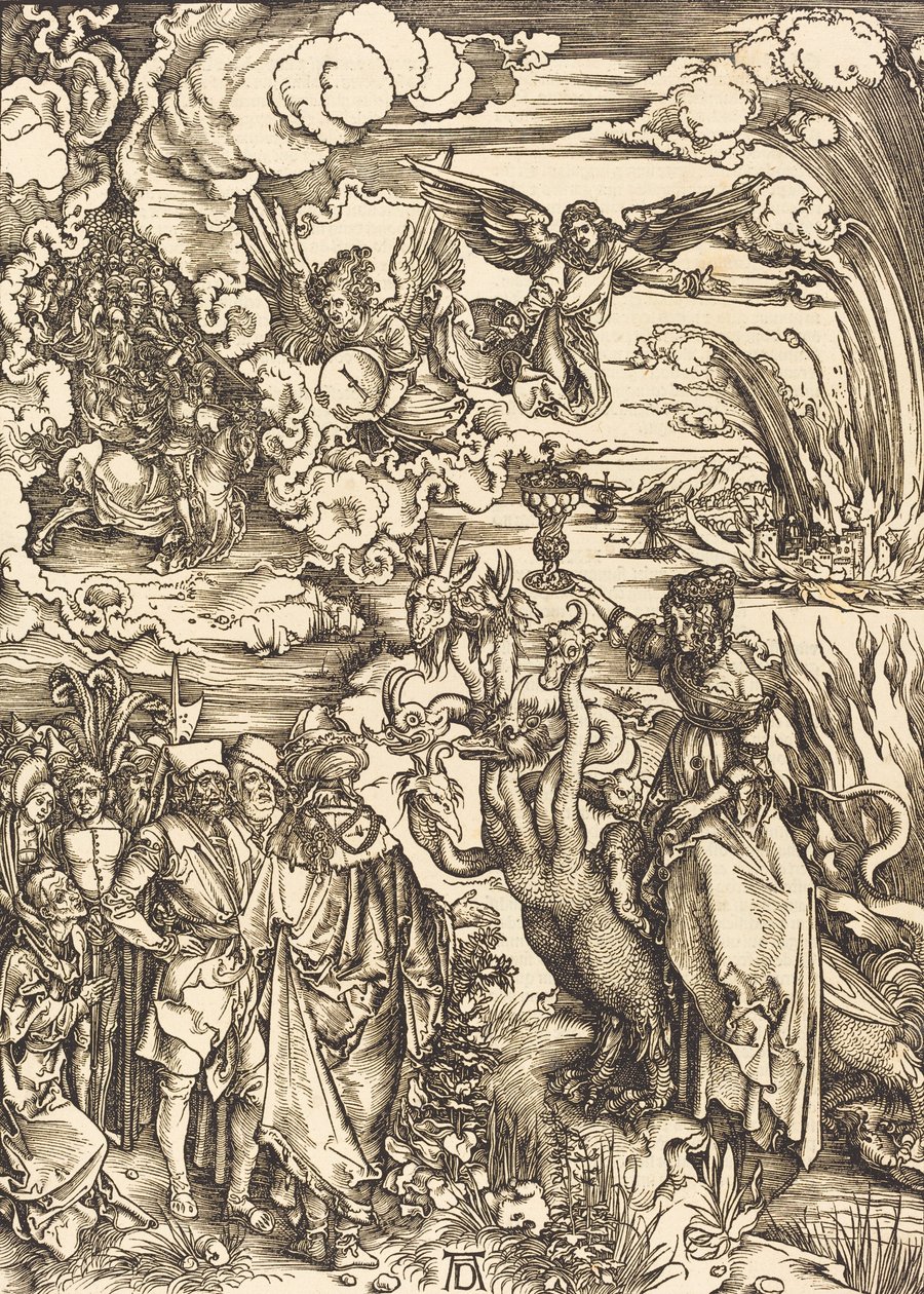 Babylonin huora, 1498. tekijältä Albrecht Dürer