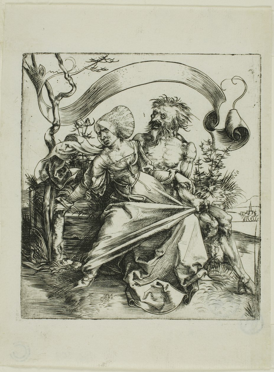 Nuori nainen kuoleman kimppuun (The Ravisher) tekijältä Albrecht Dürer
