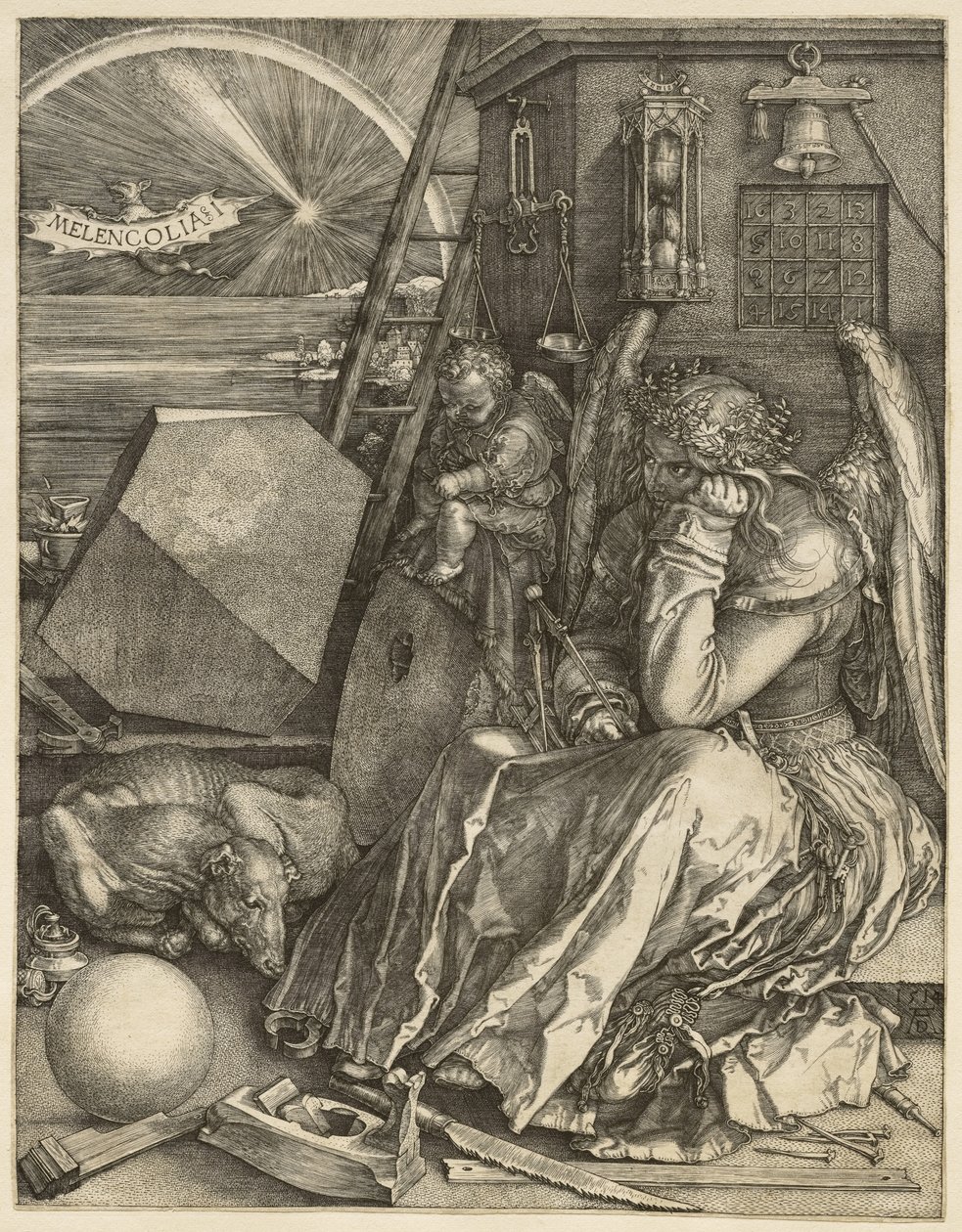 Melencolia I, 1514 tekijältä Albrecht Dürer