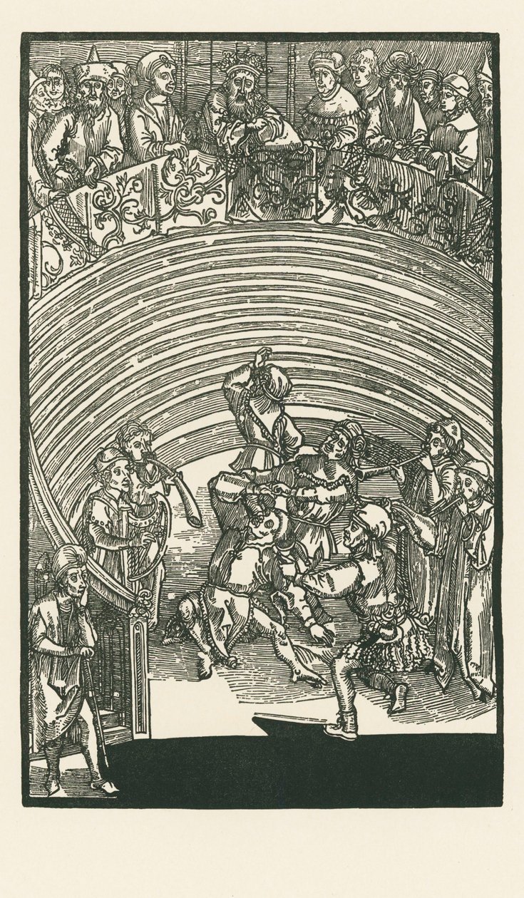 Teatteri, n.1492-93 (puupiirros). tekijältä Albrecht Dürer or Duerer