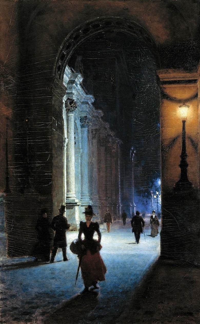 Louvre yöllä tekijältä Aleksander Gierymski