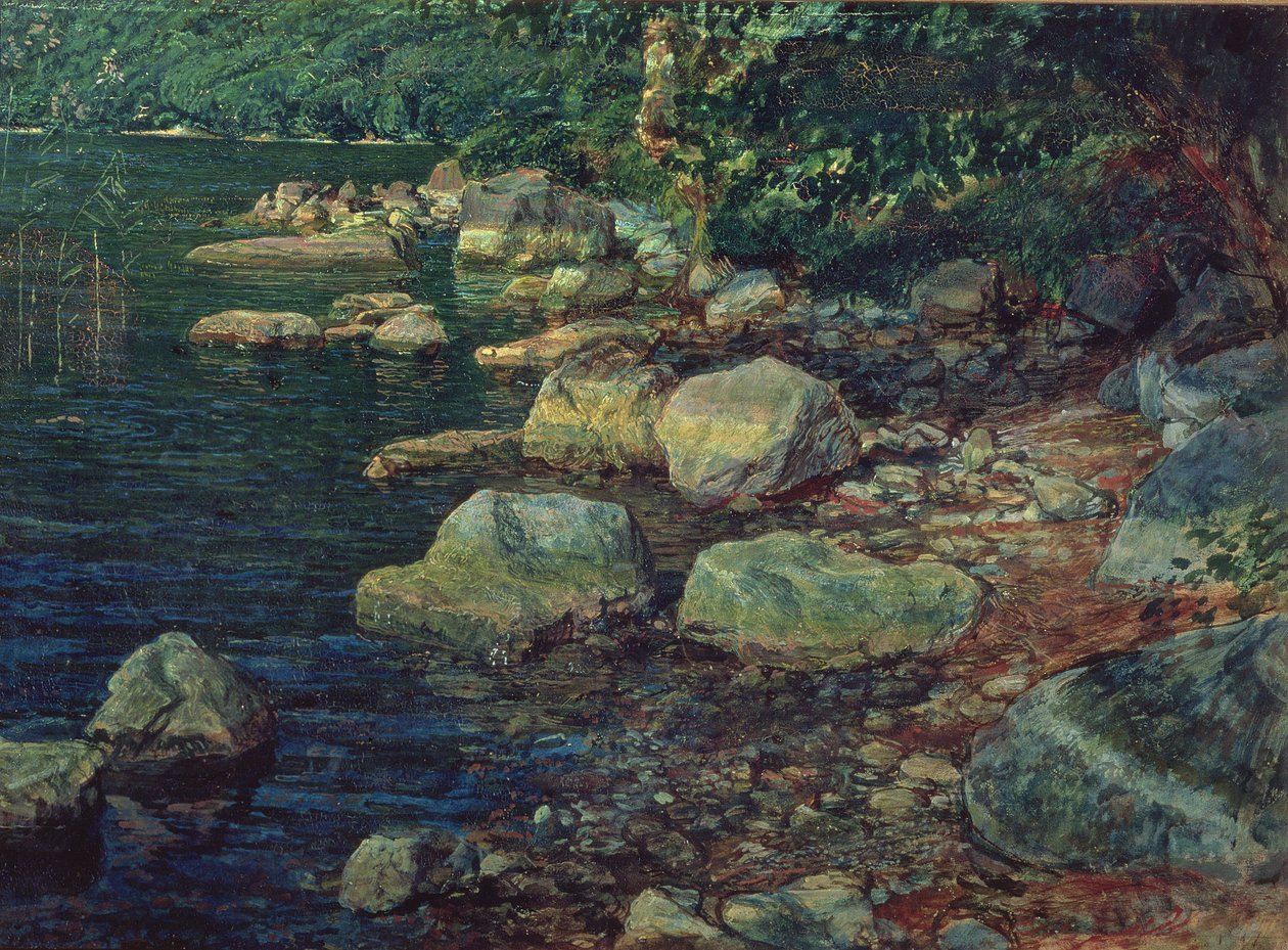 River Scene Palazzuolossa (öljy paperille) tekijältä Aleksandr Andreevich Ivanov