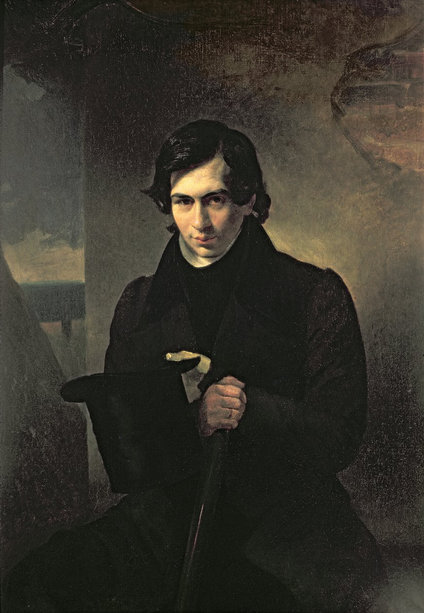 Venäläisen kirjailijan Nestor Kukolnikin (1809-1868) muotokuva, 1836. tekijältä Aleksandr Pavlovich Bryullov
