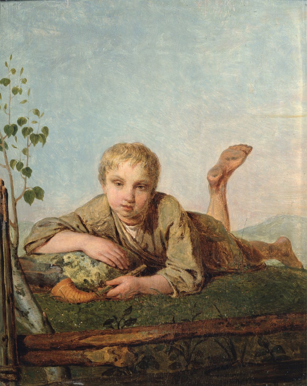 Paimenpoika piipun kanssa, 1820-luku tekijältä Aleksei Gavrilovich Venetsianov