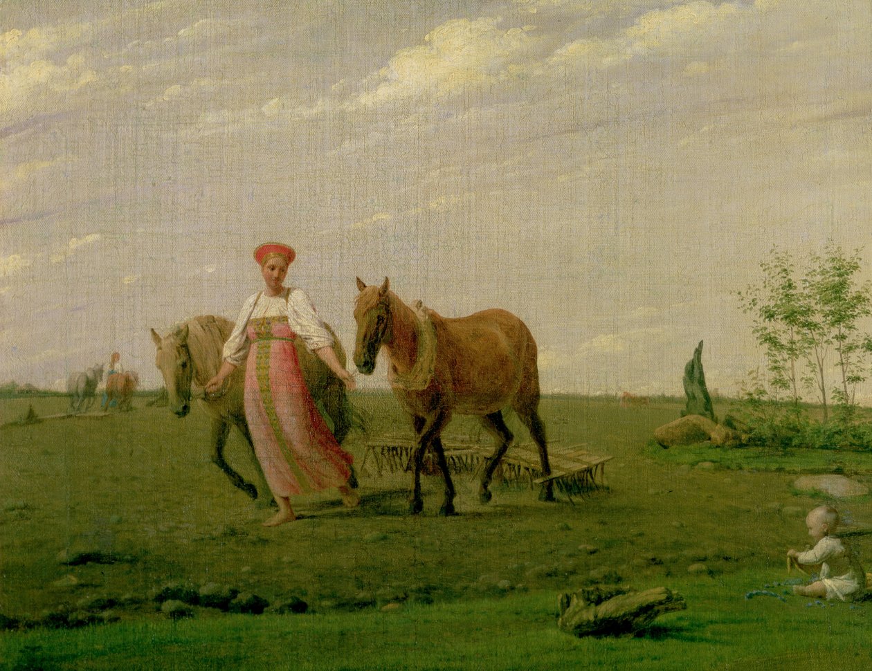Kyntö keväällä 1820-luvulla tekijältä Aleksei Gavrilovich Venetsianov