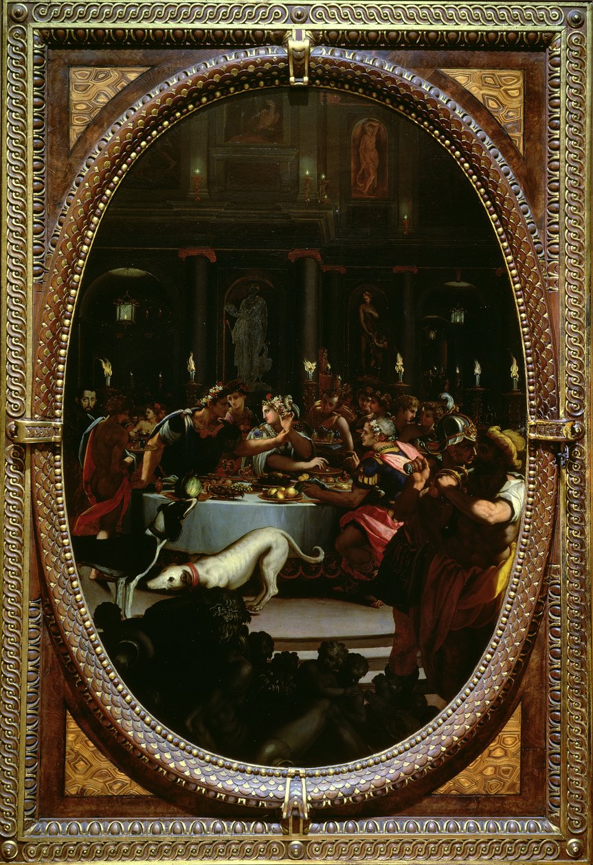Kleopatran juhla, 1572 (liuskekivi) tekijältä Alessandro Allori
