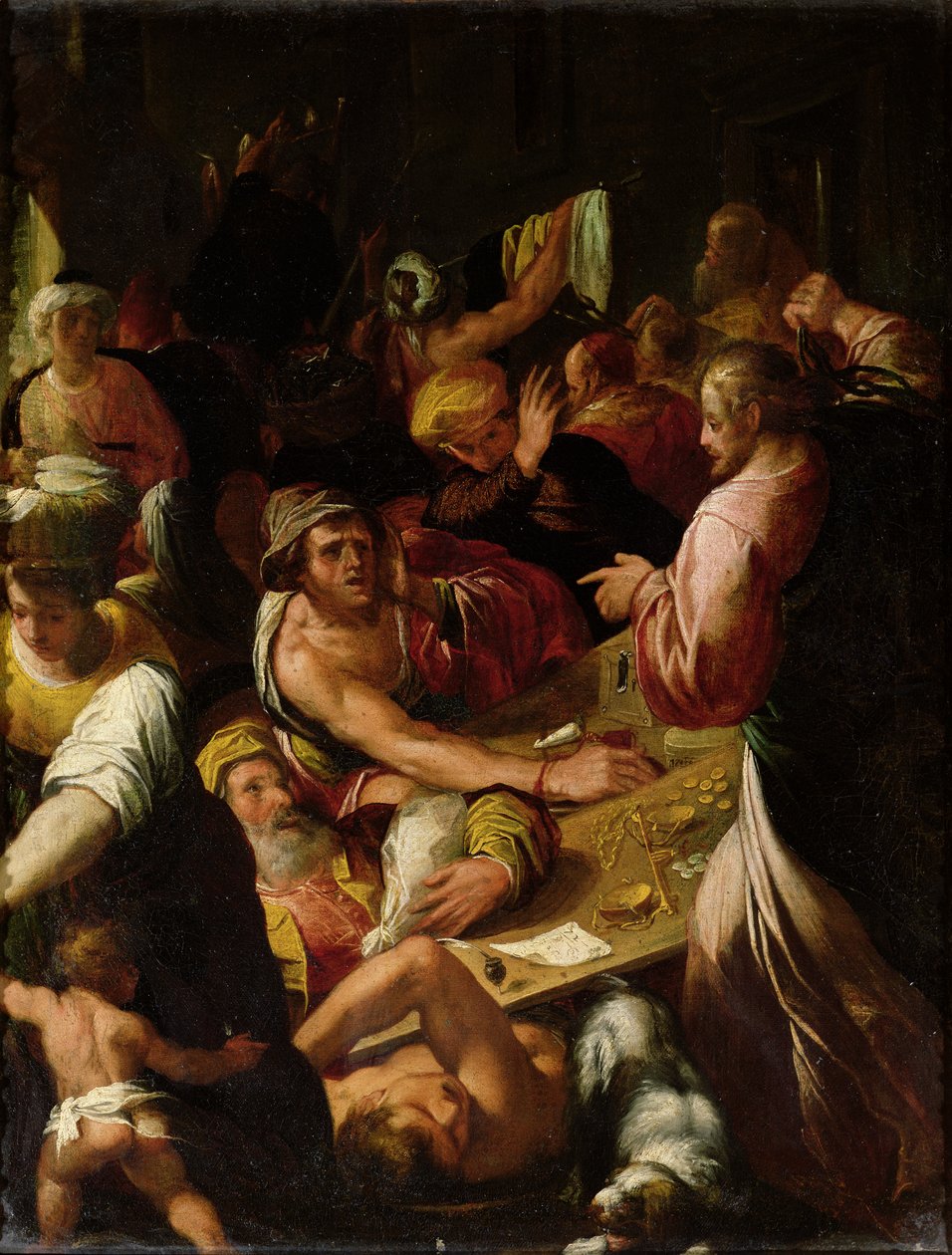 Jeesus ajaa kauppiaita ulos temppelistä tekijältä Alessandro di Vincenzio Fei