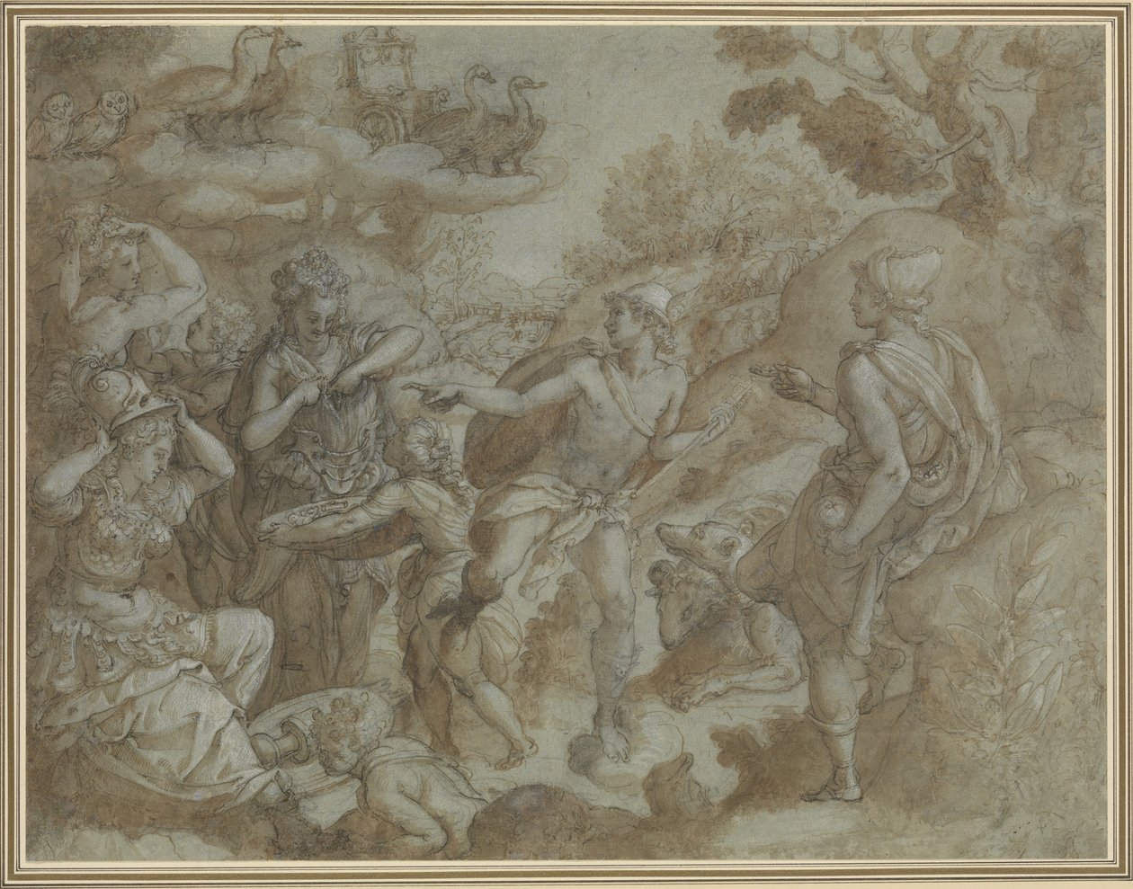 Pariisin tuomio, 1583. tekijältä Alessandro Allori