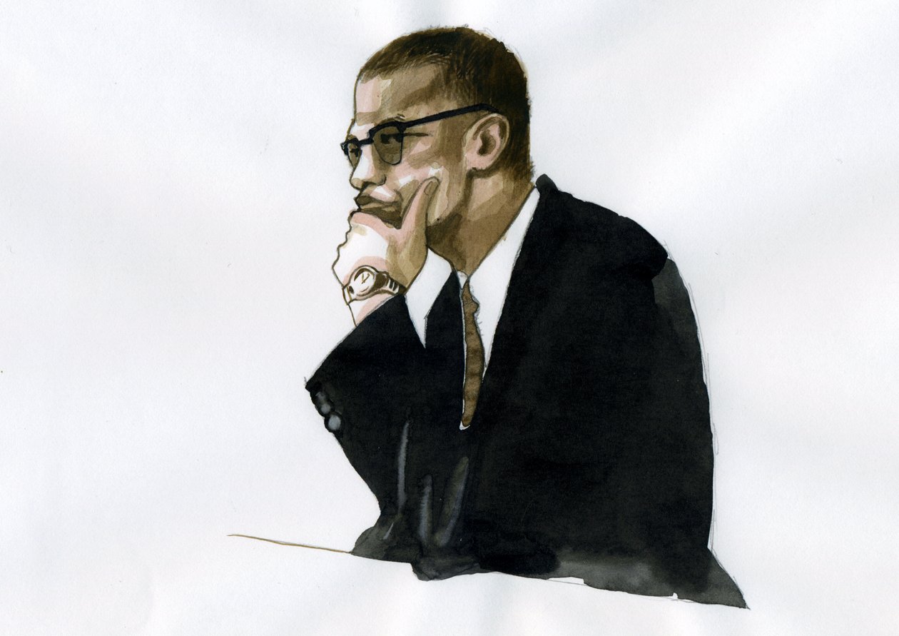 Malcolm X (1925-1965) afrikkalais-amerikkalainen aktivisti tekijältä Alessandro Lonati