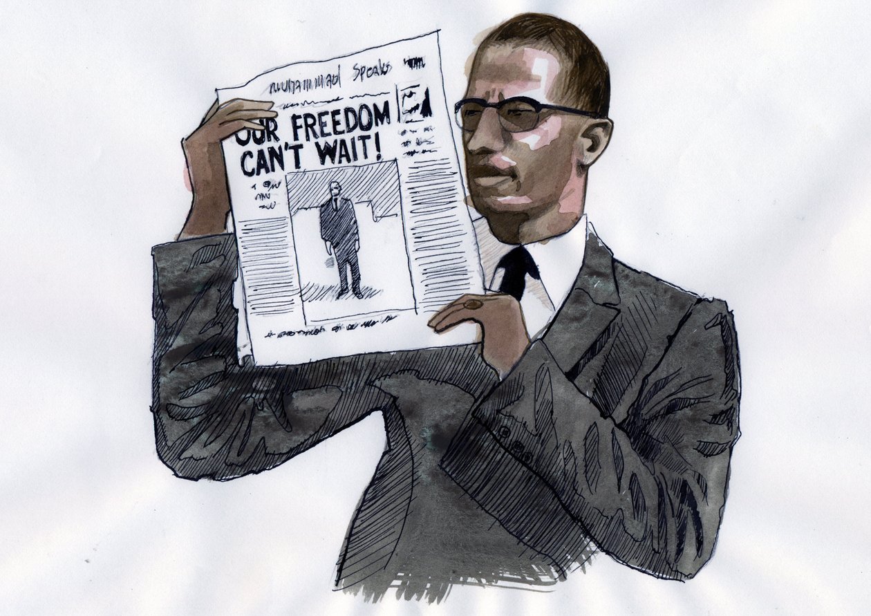 Malcolm X (1925-1965) afrikkalais-amerikkalainen aktivisti tekijältä Alessandro Lonati