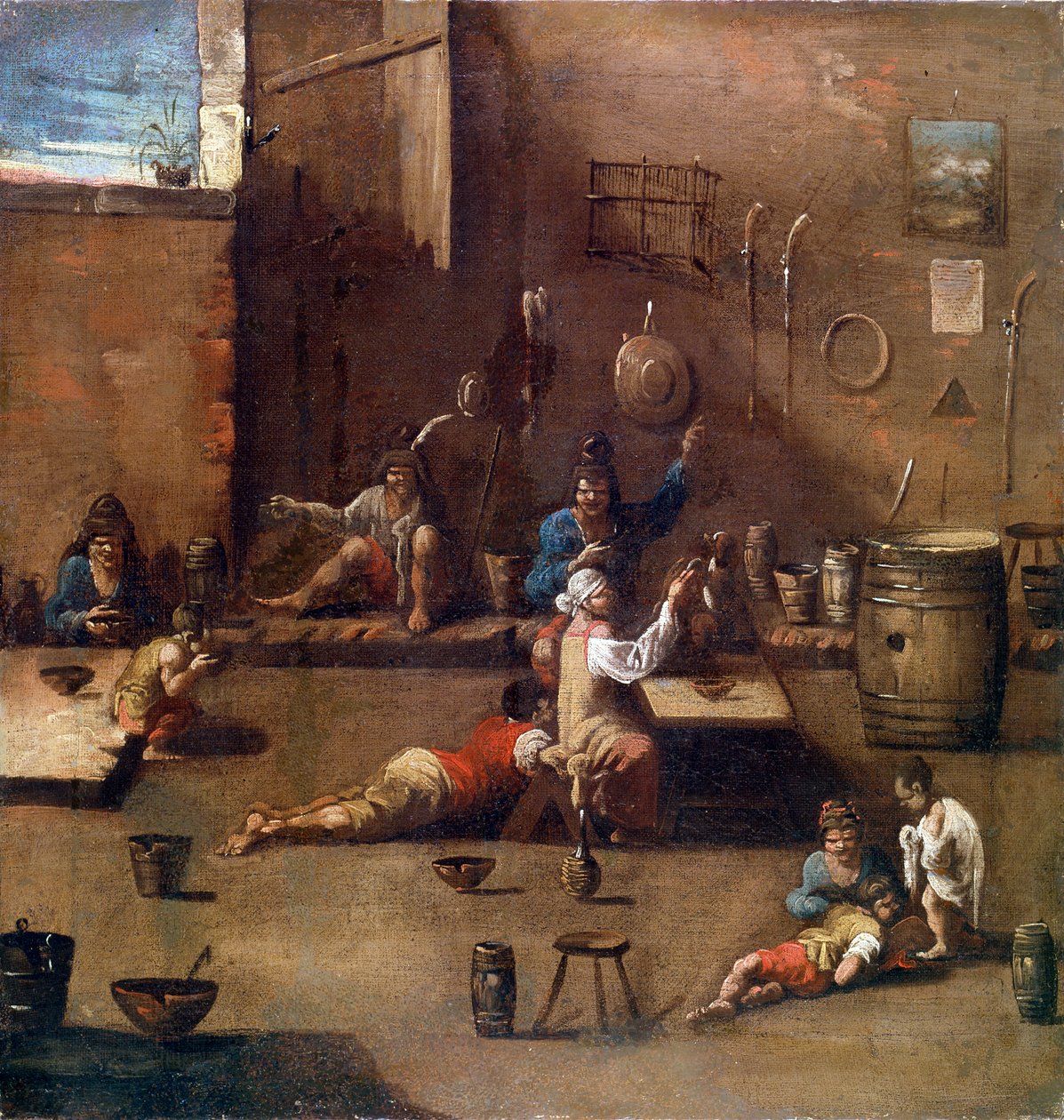 Koiran koulutus, c1690-1745 tekijältä Alessandro Magnasco