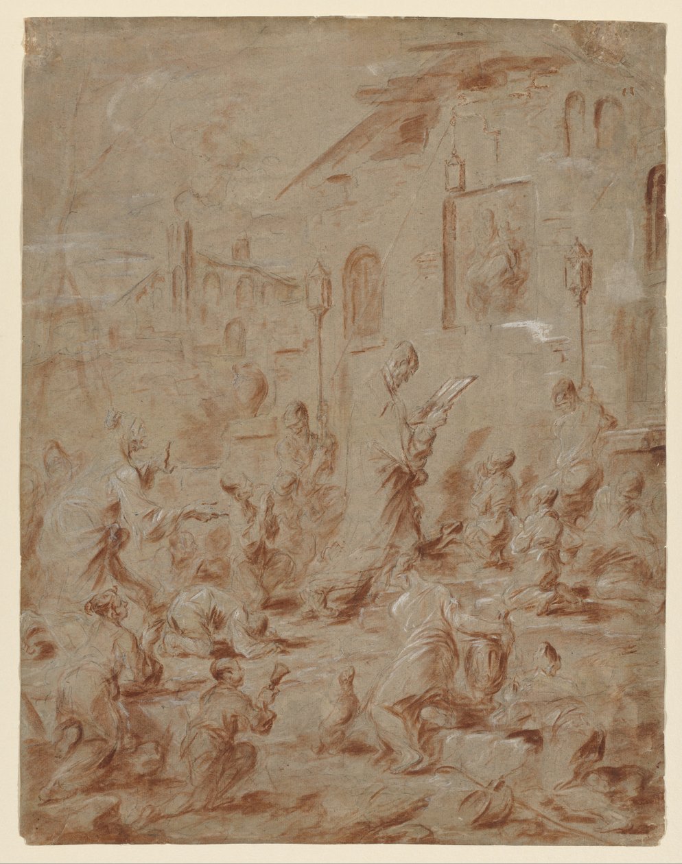 Palvojat katupyhäkössä, 173040. tekijältä Alessandro Magnasco
