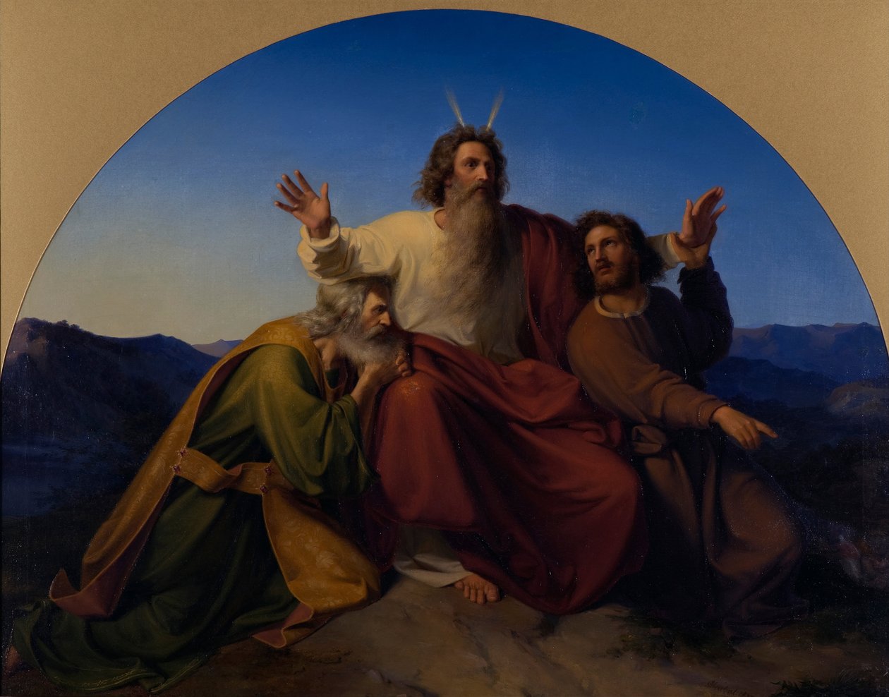 Mooses, Aaron ja Hur, 1837 tekijältä Alexander Heubel