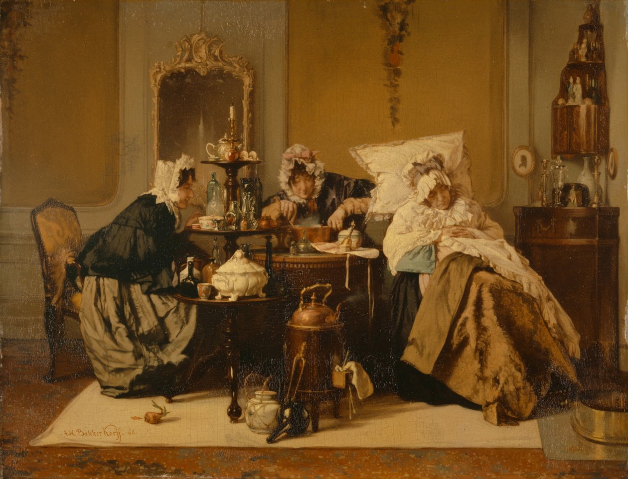 Sairas nainen, 1866 tekijältä Alexander Hugo Bakker Korff