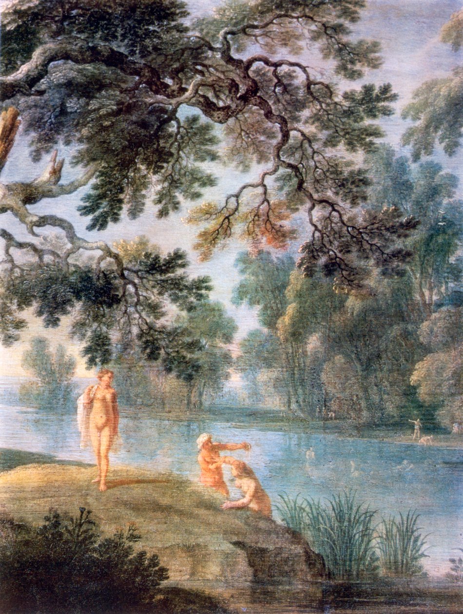 Nymphs Bathing, yksityiskohta, c1620-1652 tekijältä Alexander Keirincx