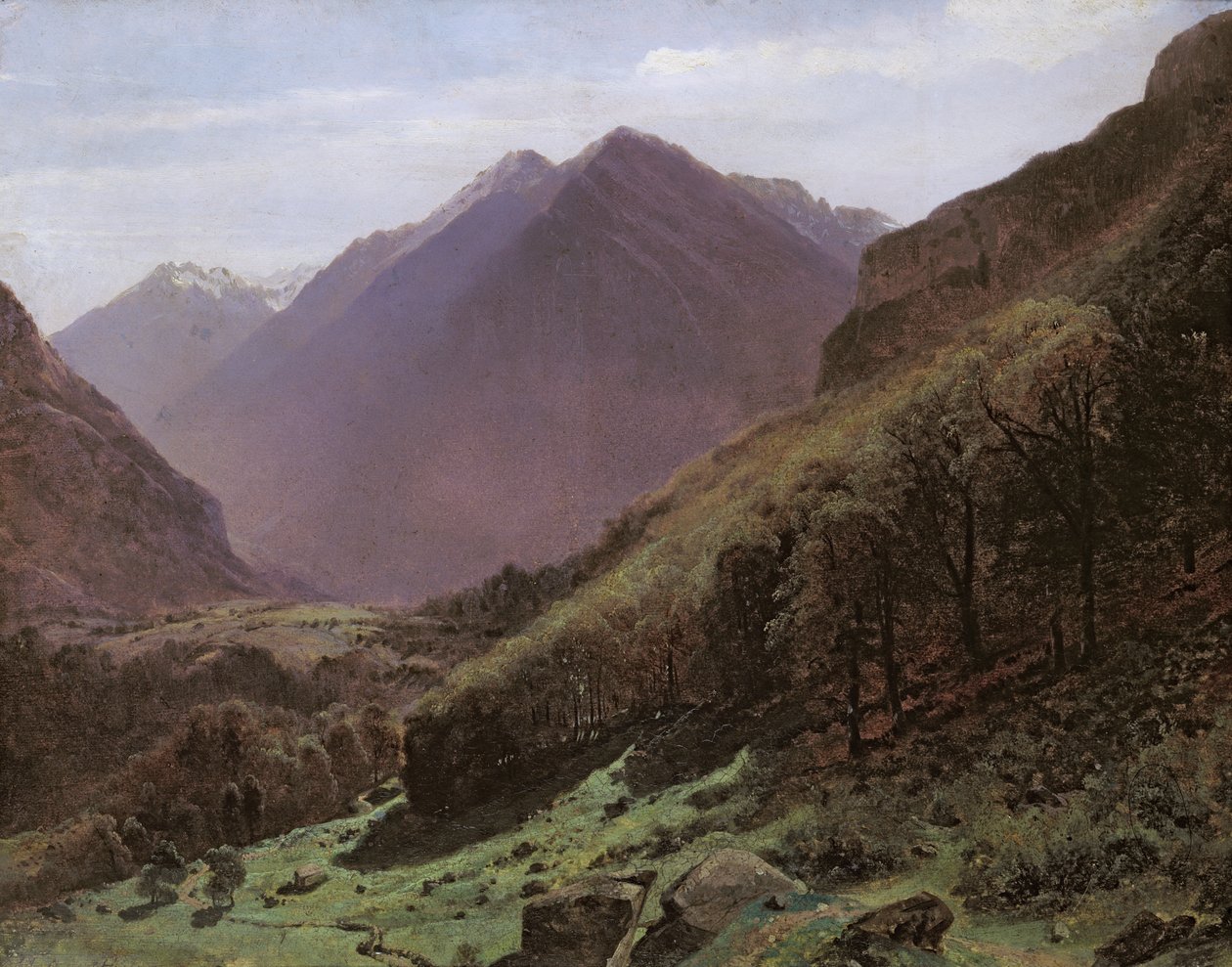 Vuoristoselvitys, noin 1840-43 tekijältä Alexandre Calame