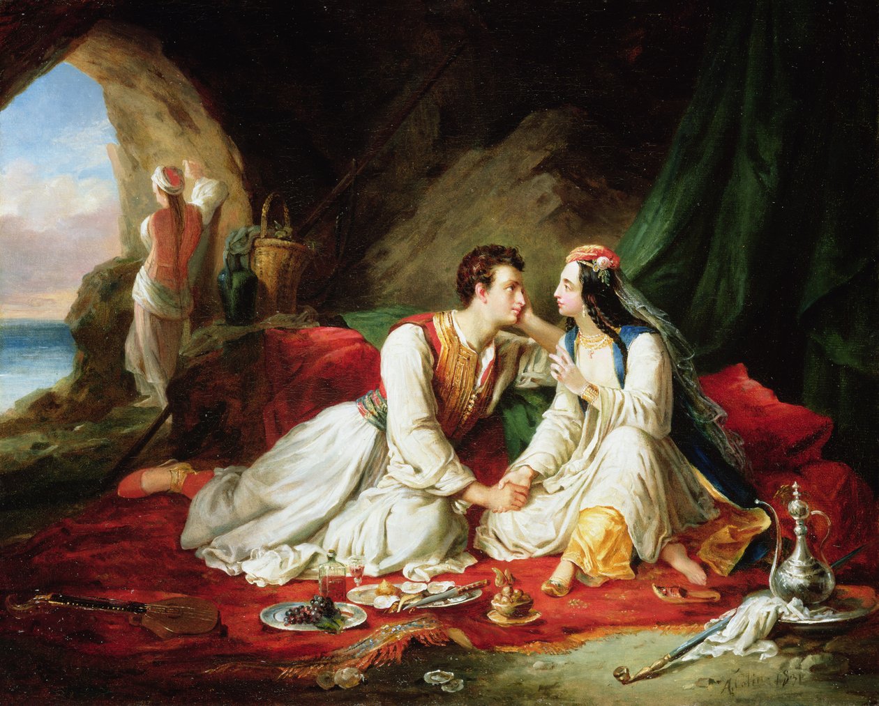 Byron Don Juanina, Haideen kanssa, 1831 tekijältä Alexandre Colin