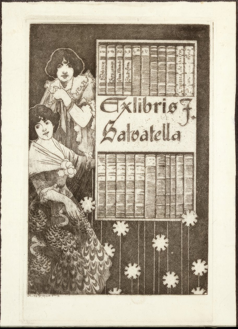 Ex-Libris F. Salvatella tekijältä Alexandre de Riquer