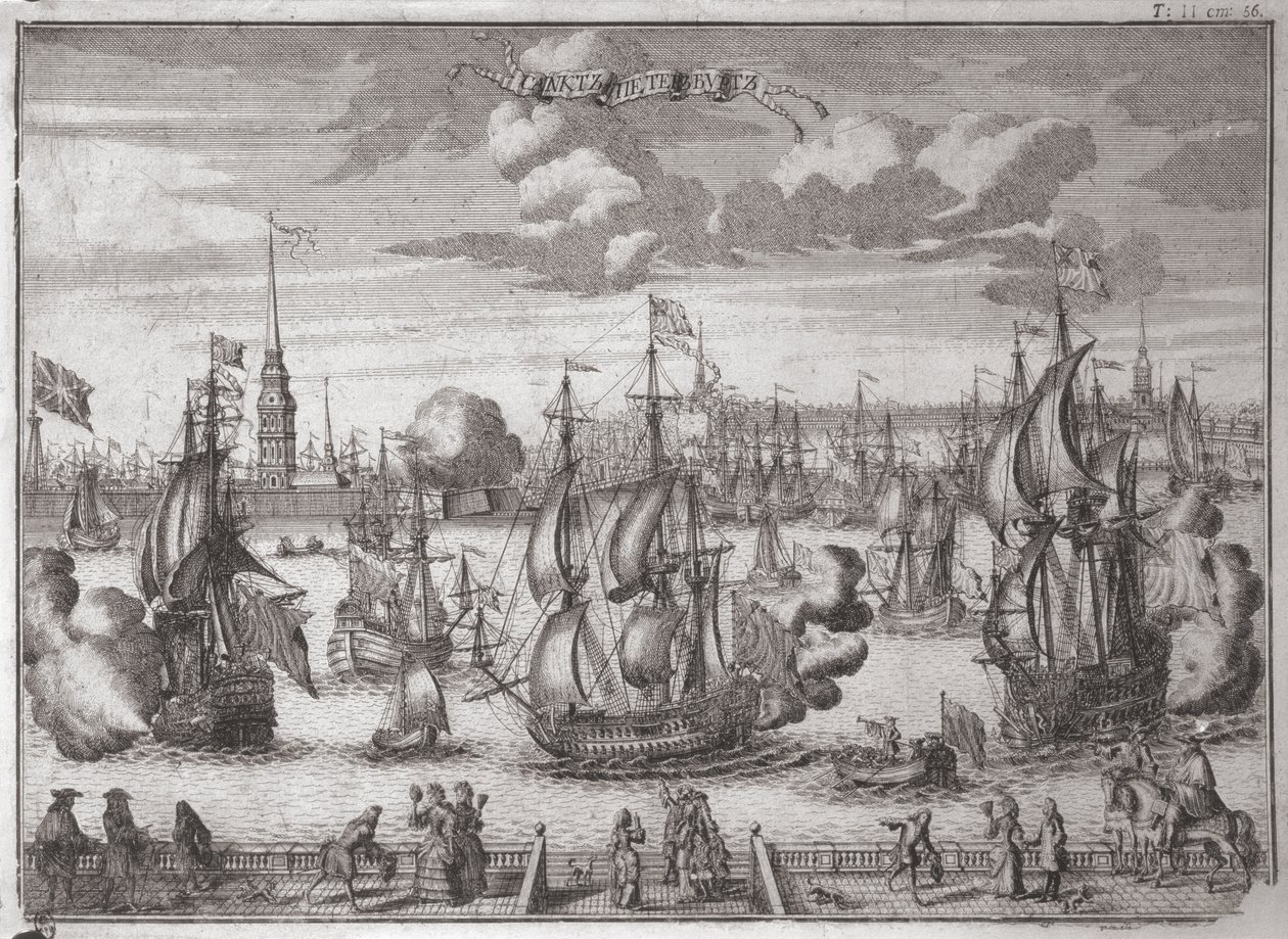 Näkymä Pietariin, 1727 tekijältä Alexei Fyodorovich Zubov