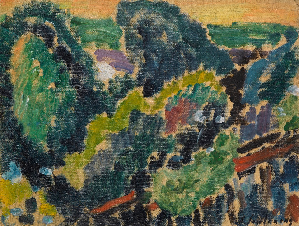 Maisema Genevejärvellä, n. 1914. tekijältä Alexei Javlensky von
