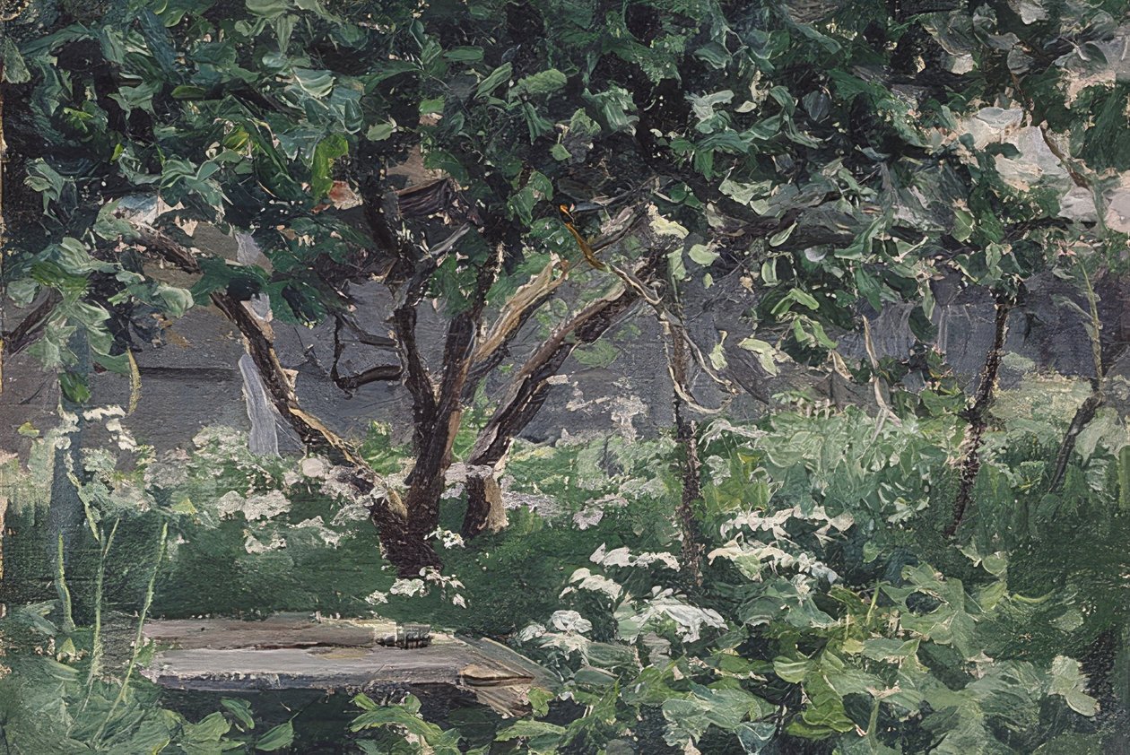 Yksi puutarhan nurkka. 1900-10 tekijältä Alexei Steipanovitch Stepanov