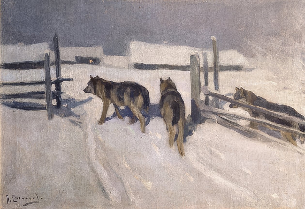 Sudet. Talvi yö. Noin 1910 tekijältä Alexei Steipanovitch Stepanov