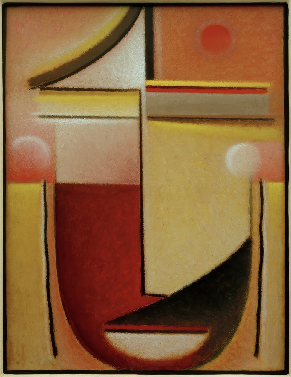 Abstrakter Kopf: Rot-Weiß-Gold tekijältä Alexej von Jawlensky