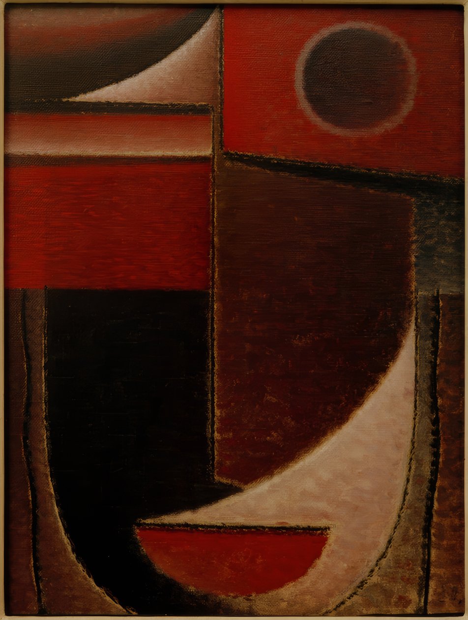 Abstrakti pää: Punainen valo, 1930 tekijältä Alexej von Jawlensky