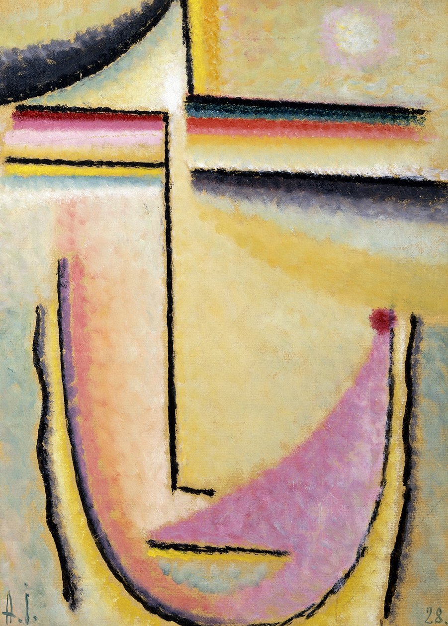 abstrakti pää; Abstrakti pää, 1928 tekijältä Alexej von Jawlensky