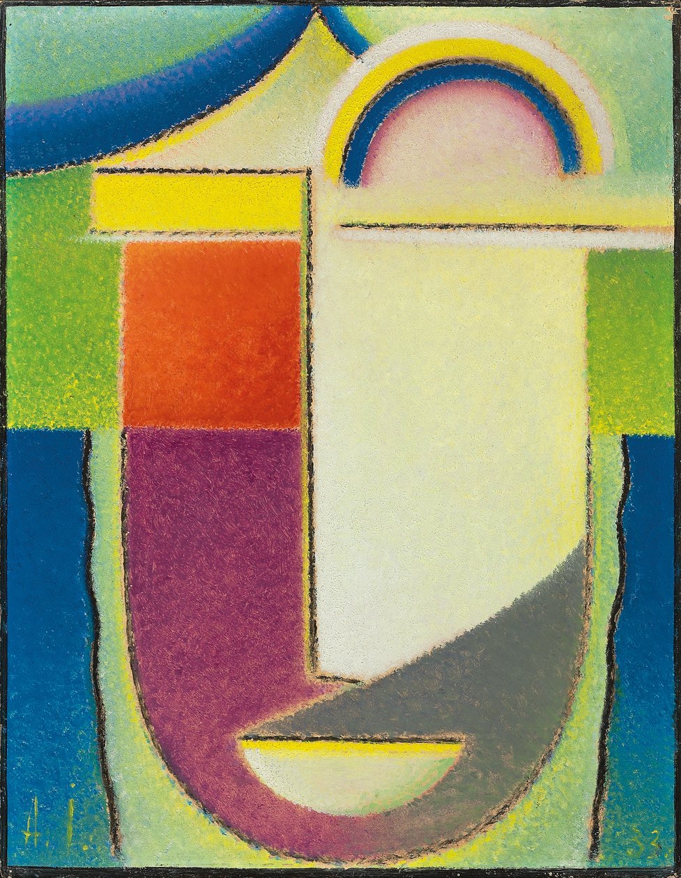 Abstrakti pää: Pääsiäinen, 1933 tekijältä Alexej von Jawlensky