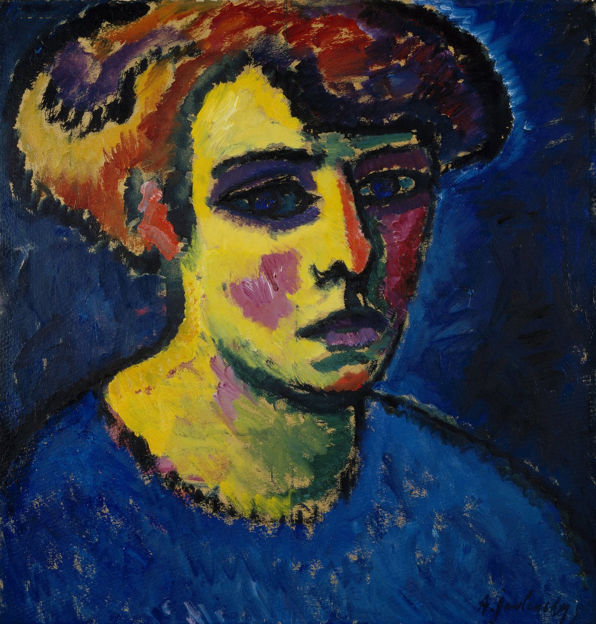 Naisen pää, 1911 tekijältä Alexej von Jawlensky