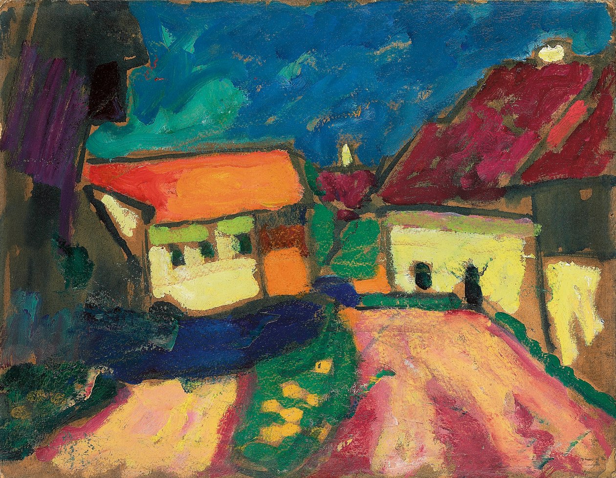 Maisematutkimus, Village Road, n. 1908 tekijältä Alexej von Jawlensky