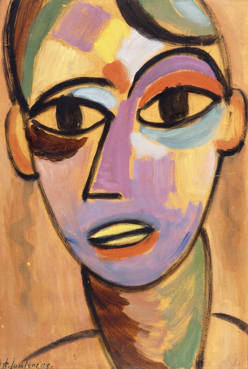 Mystic Head: Jungling Ic.1917 tekijältä Alexej von Jawlensky