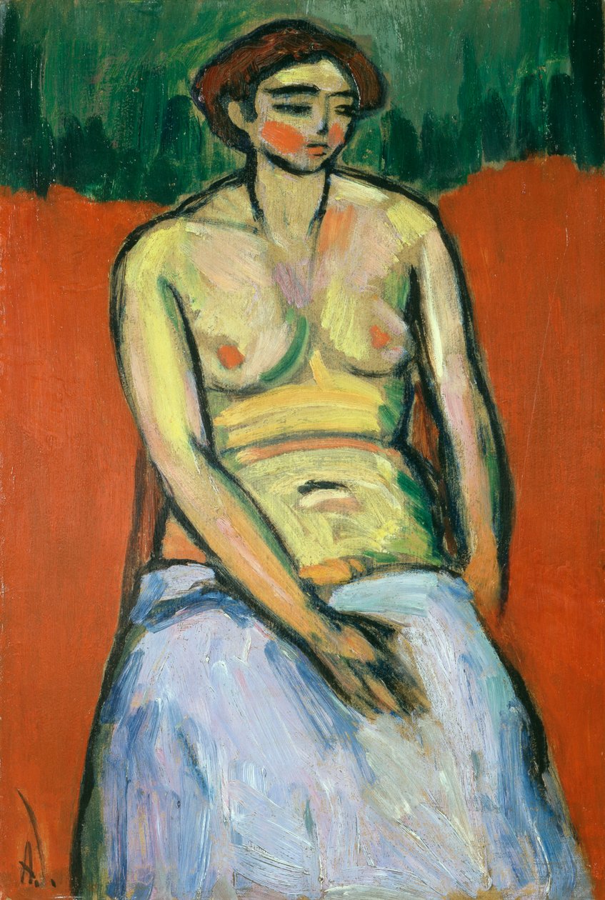 Istuva nainen alastonkuva, n. 1910 tekijältä Alexej von Jawlensky