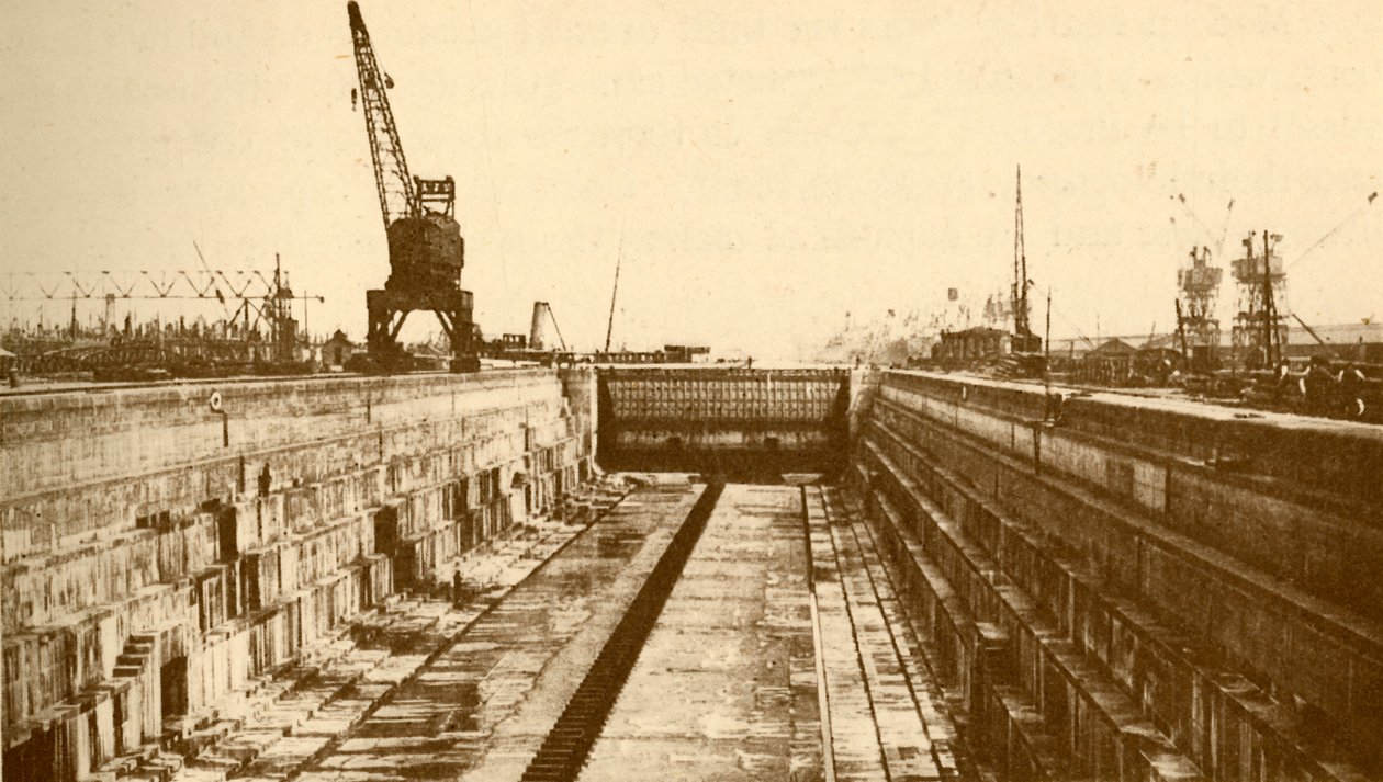 "Albert Dock Extension, Port of London", vuodelta 1930. tekijältä Alfieri
