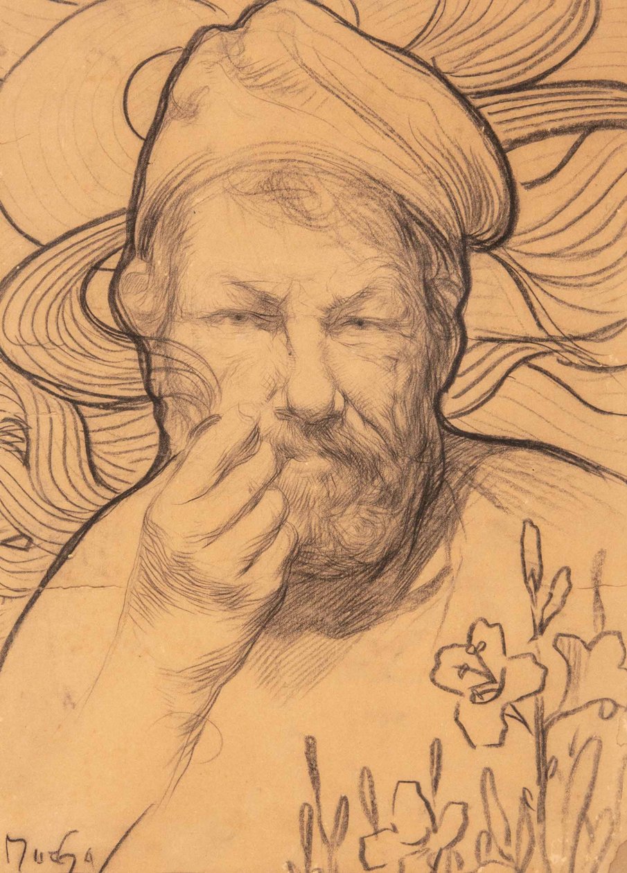 Omakuva, 1900-1910 luvut. tekijältä Alfons Marie Mucha
