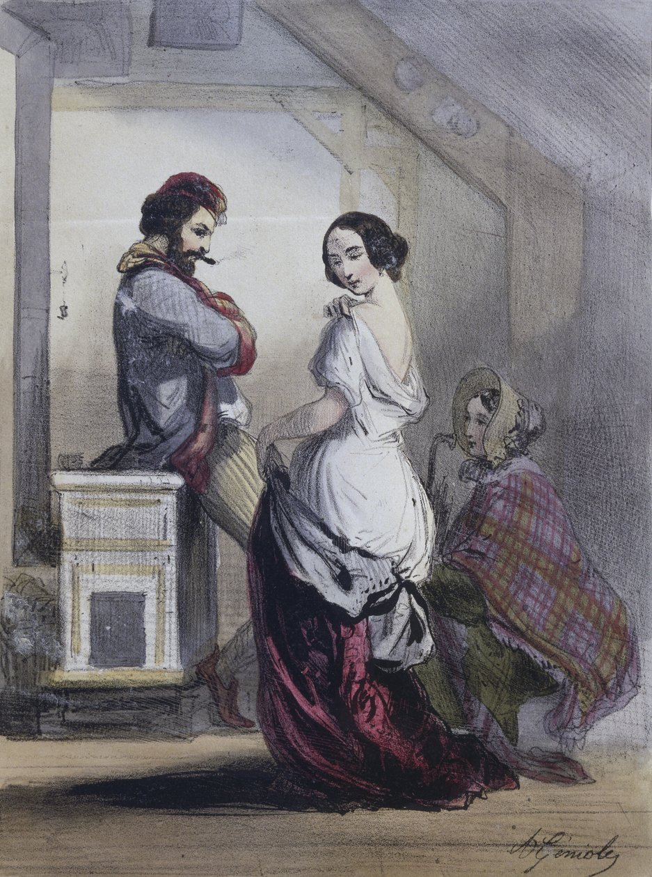 Taiteilija ja malli, 1850) tekijältä Alfred Andre Geniole