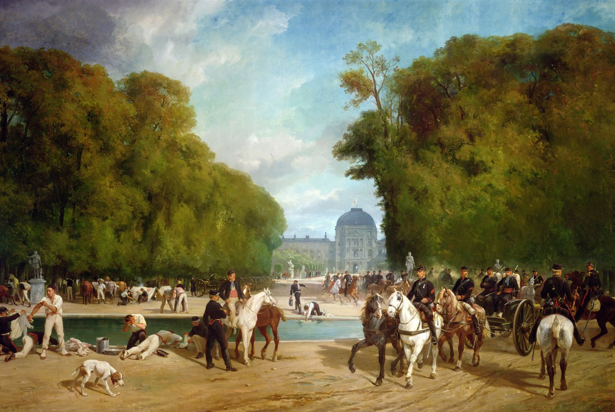 Ranskalainen tykistö leiriytyi Tuileries