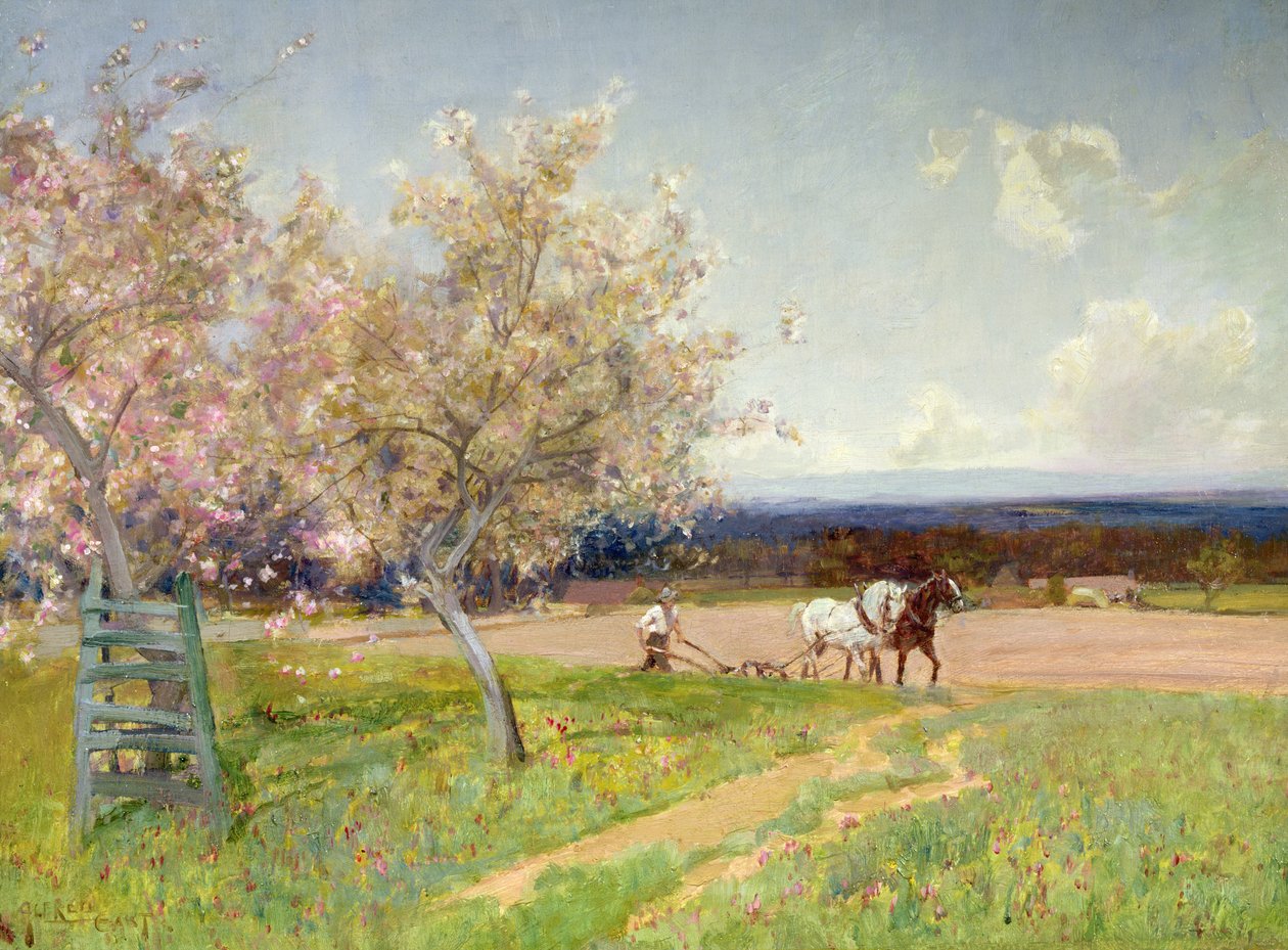 Kevätkyntö, noin 1900 tekijältä Alfred East
