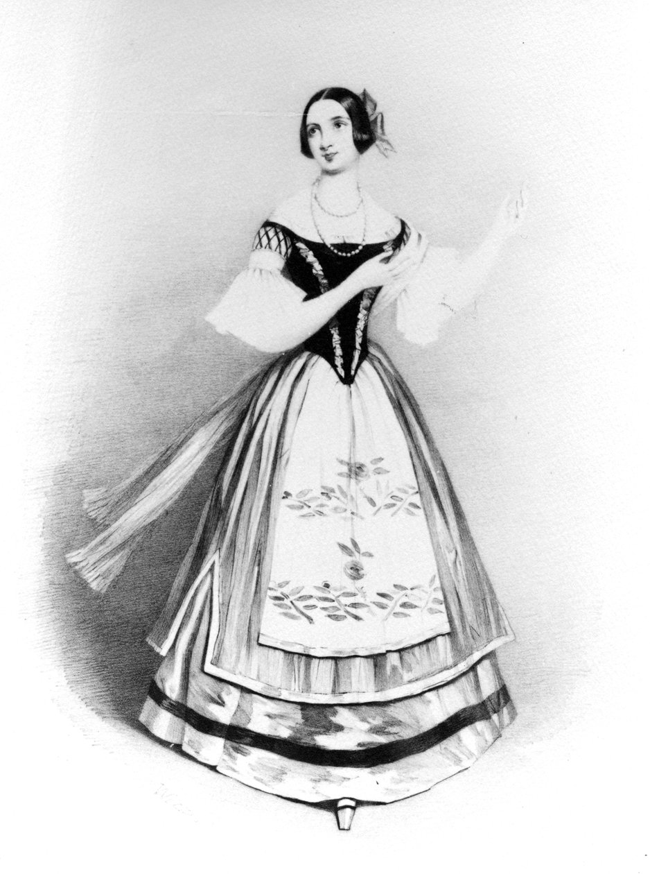 Fanny Persiani Zerlinana Don Giovannissa, kaiverrus Isaac Weld Taylor, 1838 tekijältä Alfred Edward Chalon